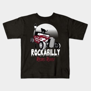 Rockabilly Hotrod Greaser Style Rocker Kids T-Shirt